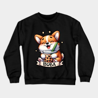 Boba Lover Cute Dog Crewneck Sweatshirt